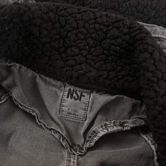 NSF Washed Gray Oversized Utility Vest Sherpa Lined Womens Sz M - Picture 5 of 8